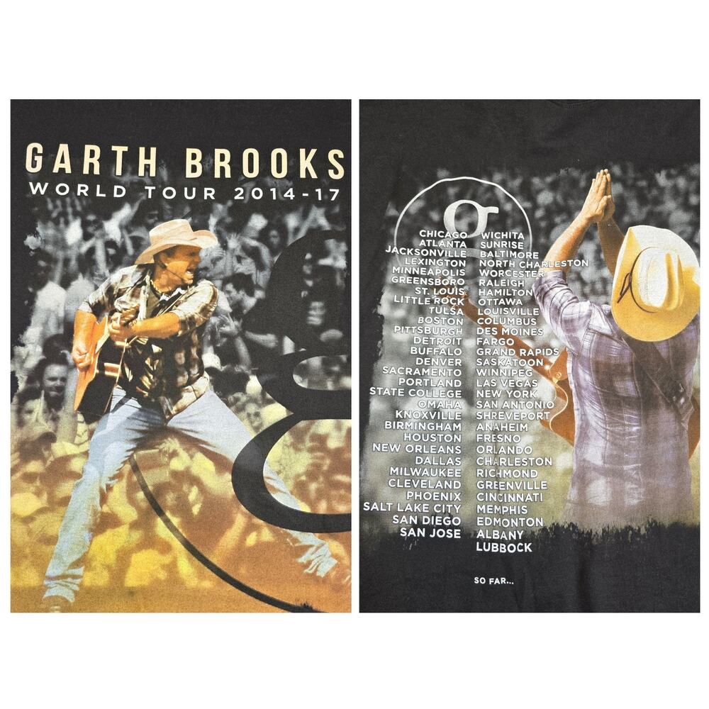 Garth Brooks 2014-16 Official World Tour Dates Country Music T-Shirt Size 3XL